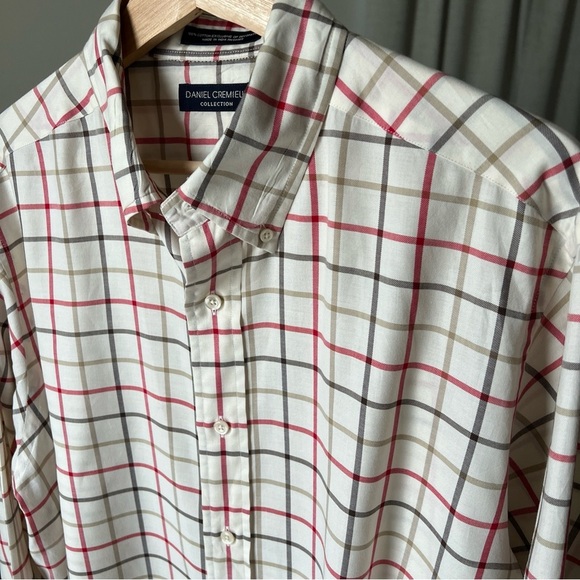 Daniel Cremieux Men’s Cream/red/gray Long Sleeve Plaid Button Up Size L - Picture 5 of 14